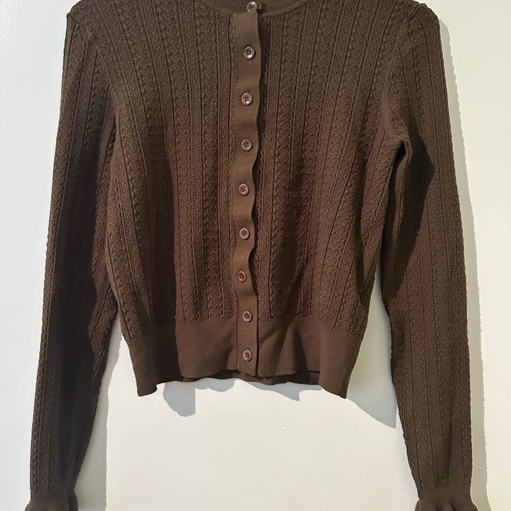 Madewell Dark Olive Button-Up Cardigan